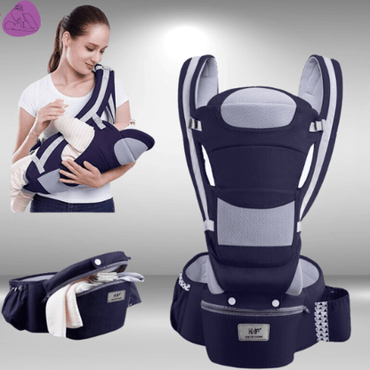Porte bébé kangouroux ergonomique avec sac de rangement |BabyComfort - bébé et maman heureuse