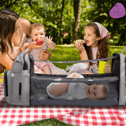 Sac à langer lit portatif | Lit de voyage BabyNappy™ - bébé et maman heureuse
