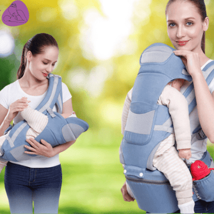 Porte bébé kangouroux ergonomique avec sac de rangement |BabyComfort - bébé et maman heureuse